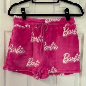 2332- Pink Barbie Fleece Shorts Size L NWT